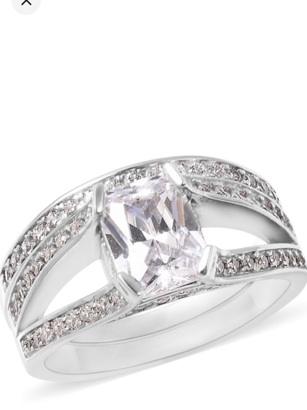 AAA White Premium Cubic Zirconia Set of Two Rings